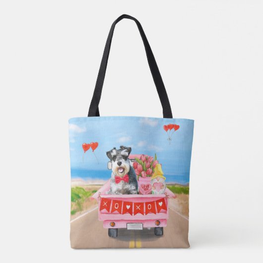 Schnauzer Dog Valentine's Day Lkw Herz Tasche (Rückseite)