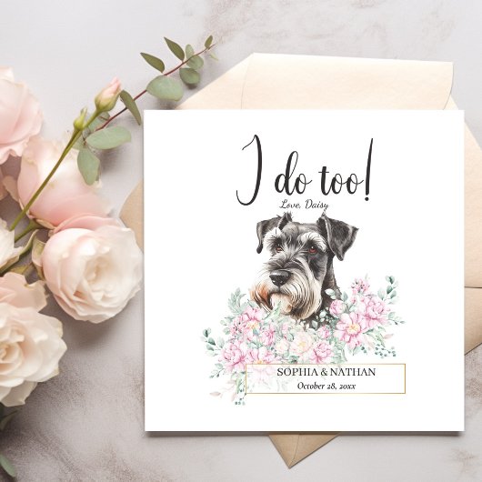 Schnauzer Dog Wedding Cocktail Napkins Serviette