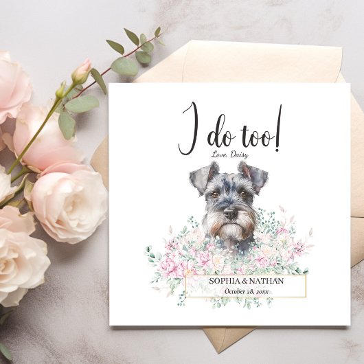 Schnauzer Dog Wedding Cocktail Napkins Serviette