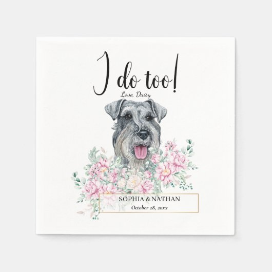 Schnauzer Dog Wedding Cocktail Napkins Serviette (Vorderseite)