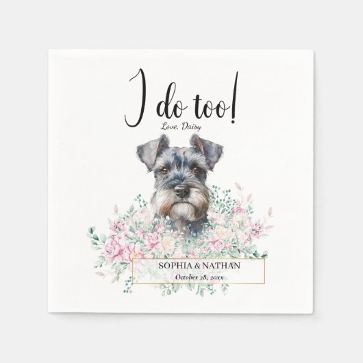 Schnauzer Dog Wedding Cocktail Napkins Serviette (Vorderseite)