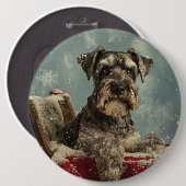 Schnauzer Dog Weihnachtsfest Button (Vorne & Hinten)
