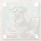 Schnauzer Dog Weihnachtsfest Glasuntersetzer (Rückseite)