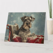 Schnauzer Dog Weihnachtsfest Karte (Vorderseite)