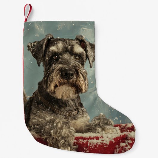 Schnauzer Dog Weihnachtsfest Kleiner Weihnachtsstrumpf (Vorderseite)
