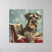 Schnauzer Dog Weihnachtsfest Leinwanddruck (Vorderseite)
