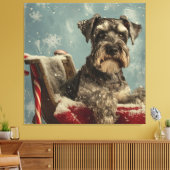 Schnauzer Dog Weihnachtsfest Leinwanddruck (Insitu (Wohnzimmer))