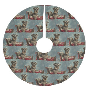 Schnauzer Dog Weihnachtsfest Polyester Weihnachtsbaumdecke