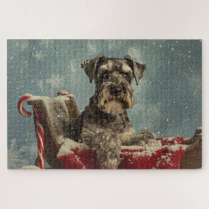 Schnauzer Dog Weihnachtsfest Puzzle