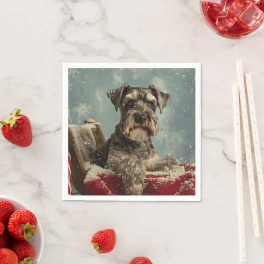 Schnauzer Dog Weihnachtsfest Serviette (Beispiel)