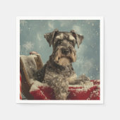 Schnauzer Dog Weihnachtsfest Serviette (Vorderseite)