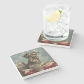 Schnauzer Dog Weihnachtsfest Steinuntersetzer (Seitenansicht)