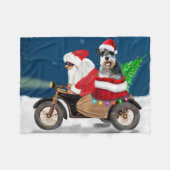 Schnauzer Dog Weihnachtsmann Claus Fleecedecke (Vorderseite (Horizontal))