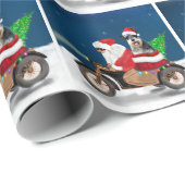 Schnauzer Dog Weihnachtsmann Claus Geschenkpapier (Rolleneckpunkt)