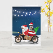 Schnauzer Dog Weihnachtsmann Claus Karte (Gelbe Blume)