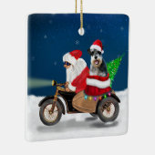 Schnauzer Dog Weihnachtsmann Claus Keramikornament (Rechts)