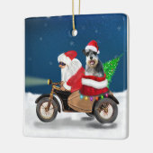 Schnauzer Dog Weihnachtsmann Claus Keramikornament (Links)