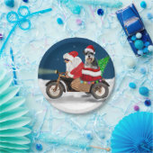 Schnauzer Dog Weihnachtsmann Claus Pappteller (Party)