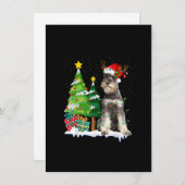 Schnauzer Dog Weihnachtsmannmütze Rentier Weihnach Einladung (Vorne/Hinten)