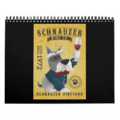 Schnauzer Dog Wine Funny Schnauzer Dog Lover Kalender (Titelbild)