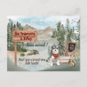 Schnauzer Dog Woods - neue Adresse Ankündigungspostkarte (Vorderseite)