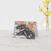 Schnauzer Dreams Print Karte (Gelbe Blume)