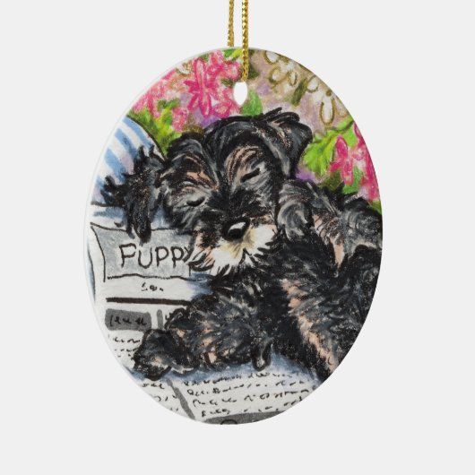 Schnauzer Dreams Print Keramikornament (Rechts)
