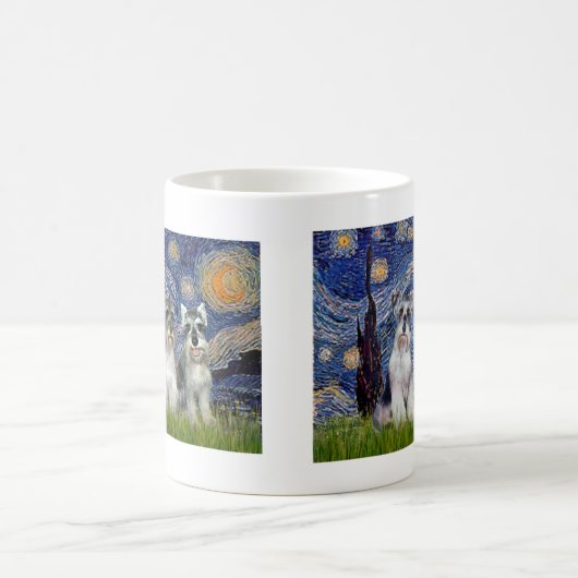 Schnauzer (drei) - Starry Night Kaffeetasse (Mittel)