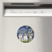 Schnauzer (drei) - Starry Night Magnet (In Situ (Geschirrspüler))