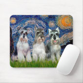 Schnauzer (drei) - Starry Night Mousepad (Mit Mouse)