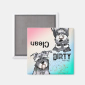 Schnauzer duo Clean Dirty Geschirrspüler Magnet (Vorderseite/Rückseite)
