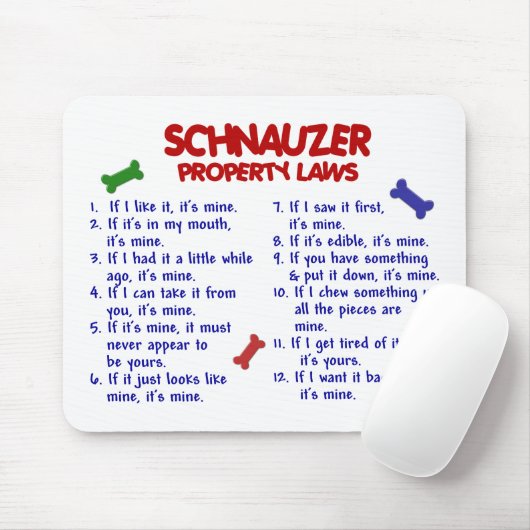 SCHNAUZER Eigentums-Gesetze 2 Mousepad (Mit Mouse)