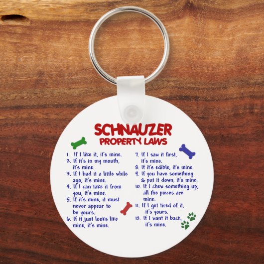 SCHNAUZER Eigentumsgesetze 2 Schlüsselanhänger (Vorderseite)