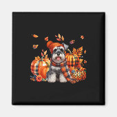 Schnauzer Erntedank Leopard Pumpkins Fall Verlasse Magnet (Vorne)