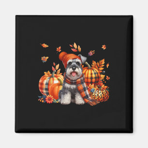 Schnauzer Erntedank Leopard Pumpkins Fall Verlasse Magnet