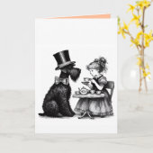 Schnauzer Faltkarte Karte (Gelbe Blume)