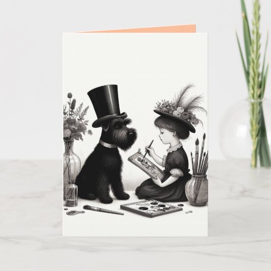 Schnauzer Faltkarte Karte (Vorderseite)