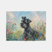Schnauzer-farbige Wildblumen Fleecedecke (Vorderseite (Horizontal))