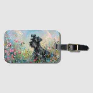 Schnauzer-farbige Wildblumen Gepäckanhänger