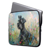 Schnauzer-farbige Wildblumen Laptopschutzhülle (Vorderseite Links)