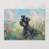 Schnauzer-farbige Wildblumen Postkarte (Vorderseite)