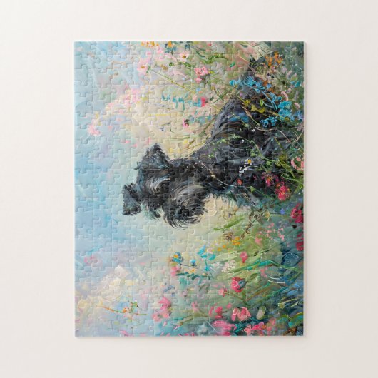 Schnauzer-farbige Wildblumen Puzzle (Vertikal)