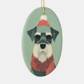 Schnauzer-Feiertagsandenken Keramik Ornament (Rechts)