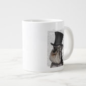 Schnauzer, Festhund und Hut Jumbo-Tasse (Vorderseite Rechts)