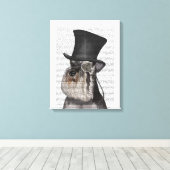 Schnauzer, Festhund und Hut Leinwanddruck (Insitu (Holzboden))