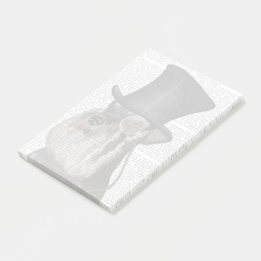 Schnauzer, Festhund und Hut Post-it Klebezettel (angewinkelt)