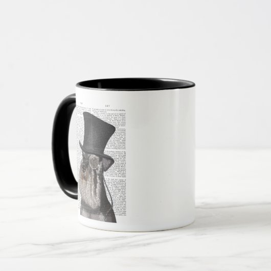 Schnauzer, Festhund und Hut Tasse (Vorderseite Links)