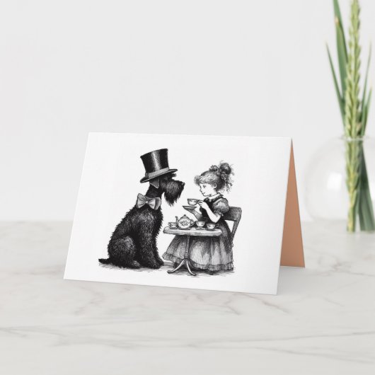 Schnauzer Folded Greeting Card Karte (Vorderseite)