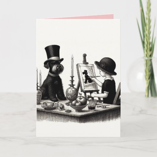 Schnauzer Folded Greeting Card Karte (Vorderseite)