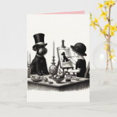 Schnauzer Folded Greeting Card Karte (Gelbe Blume)